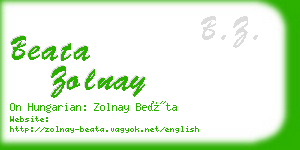 beata zolnay business card